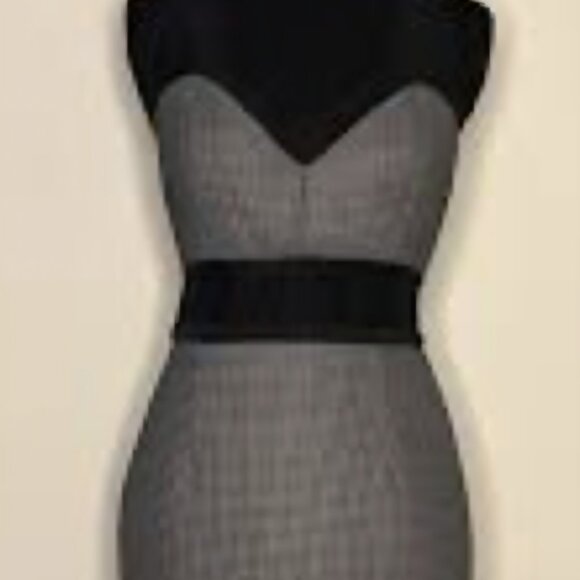 Asos Black Mesh Scuba Dress - Picture 1 of 3